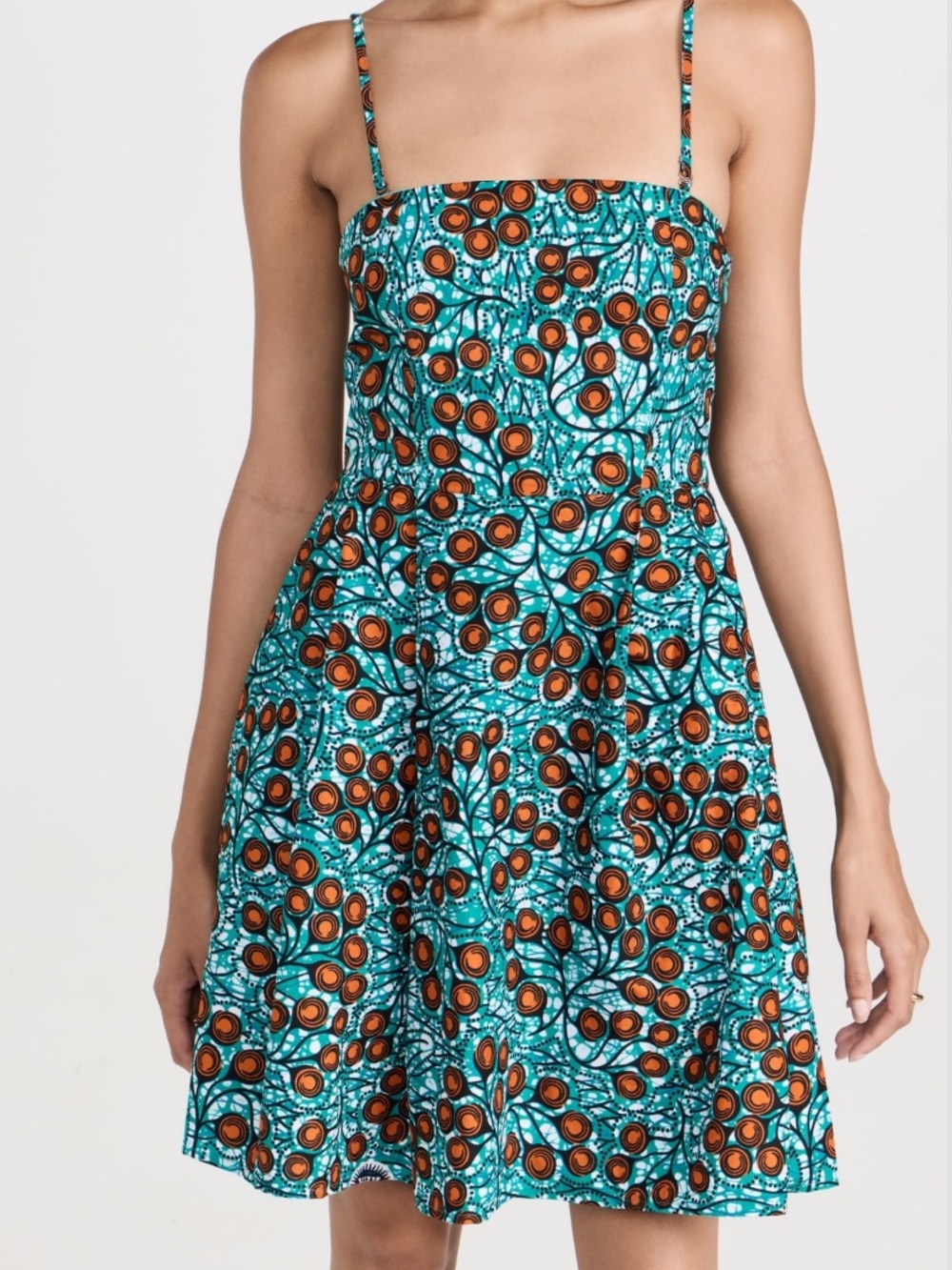 Chen Burkett Blue & Orange Barbados Fit & Flare Dress